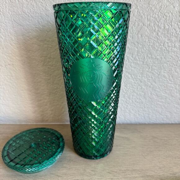 Starbucks Spring 2022 Emerald Green Jeweled Venti Tumbler - Picture 3 of 3
